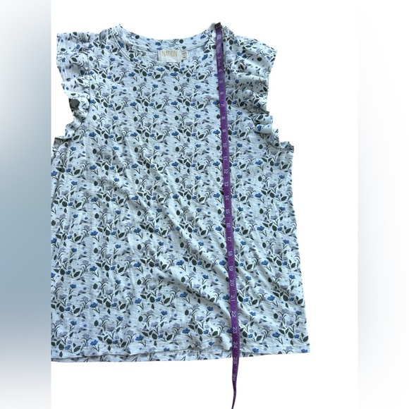Nation LTD Paulette Ruffle Tank White Blue Size Large - Picture 5 of 8